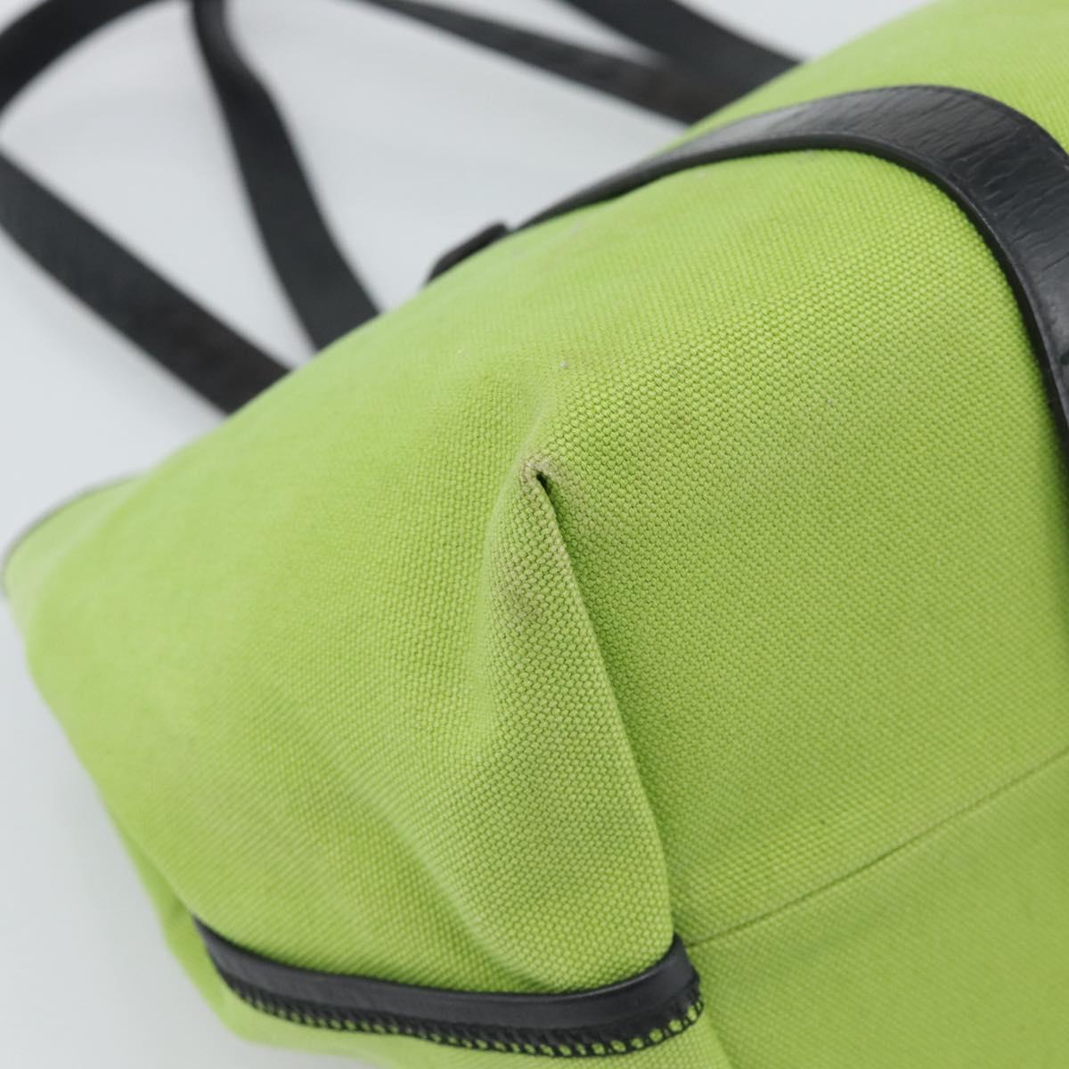 BOTTEGA VENETA Tote Bag Canvas Green Black 256763 Auth bs35773