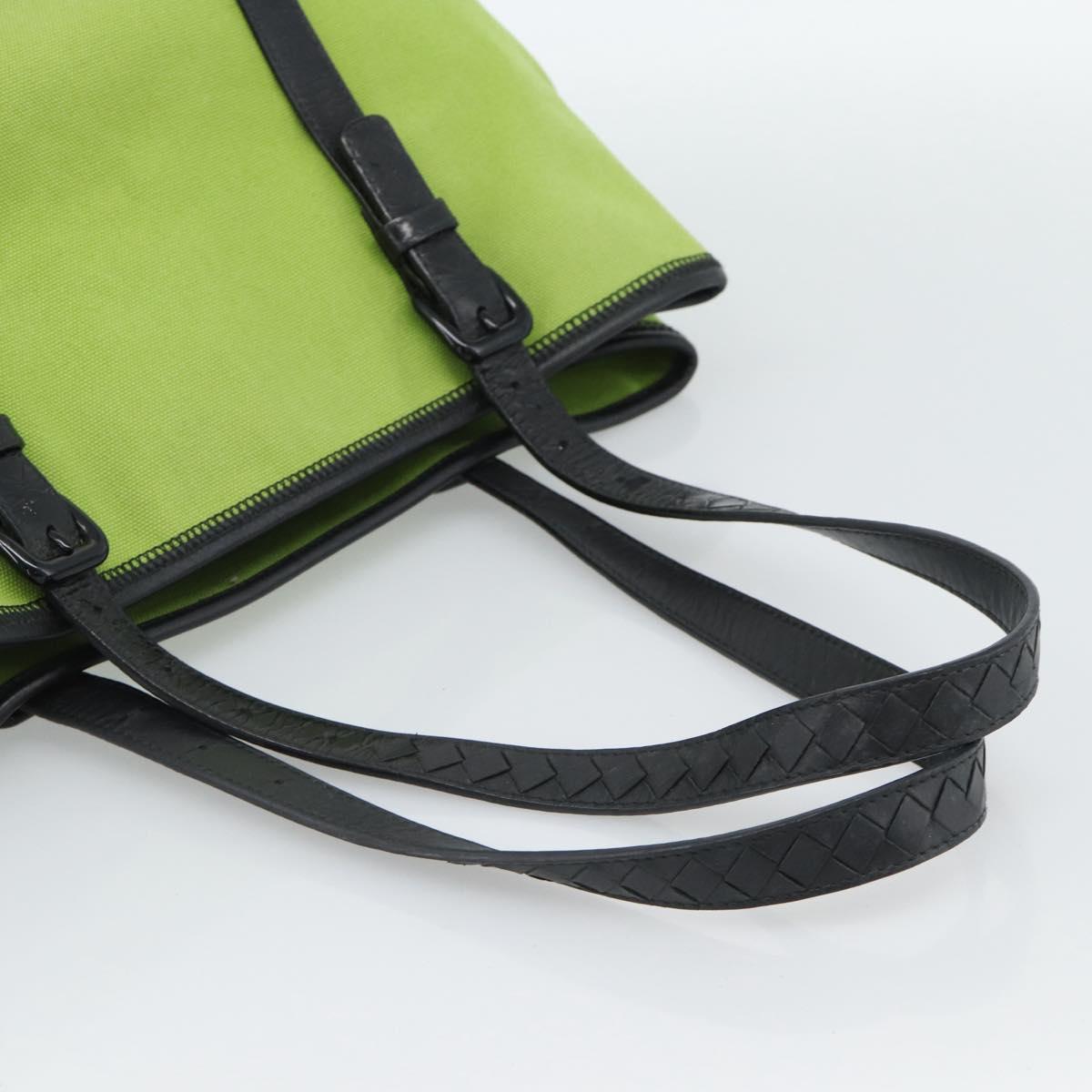 BOTTEGA VENETA Tote Bag Canvas Green Black 256763 Auth bs35773