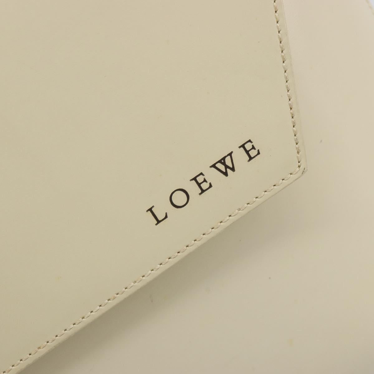 LOEWE Hand Bag Patent Beige Silver Auth bs35774