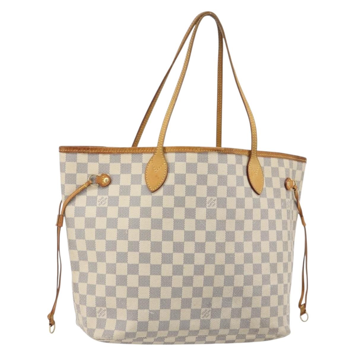 LOUIS VUITTON Damier Azur Neverfull MM Tote Bag N41605 LV Auth bs35775