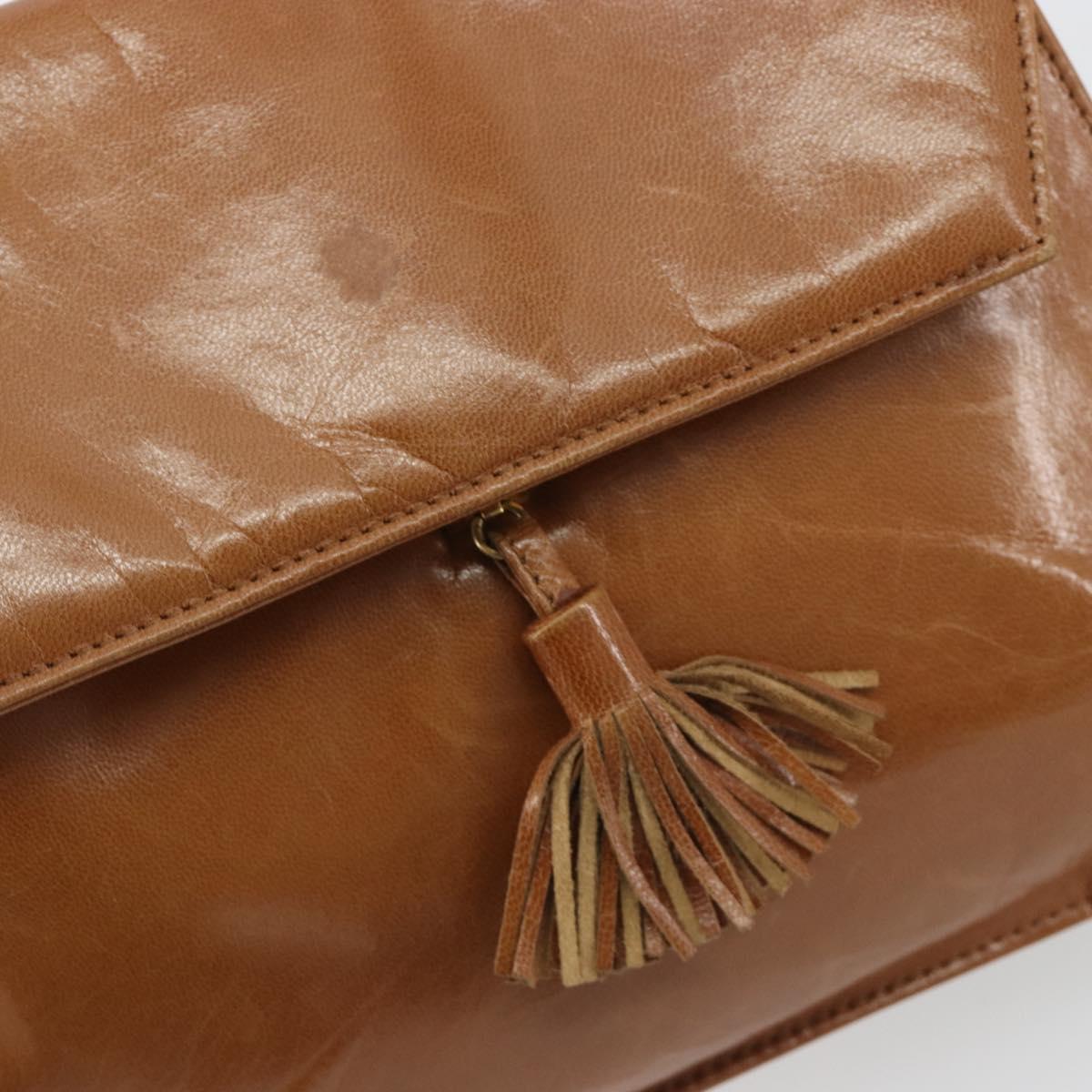 BOTTEGA VENETA Shoulder Bag Leather Brown Gold Auth bs35782