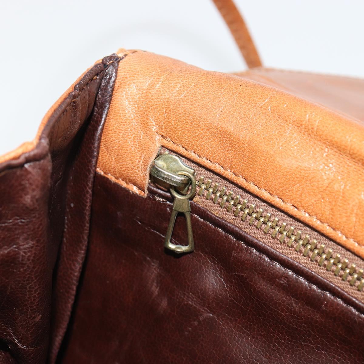 BOTTEGA VENETA Shoulder Bag Leather Brown Gold Auth bs35782
