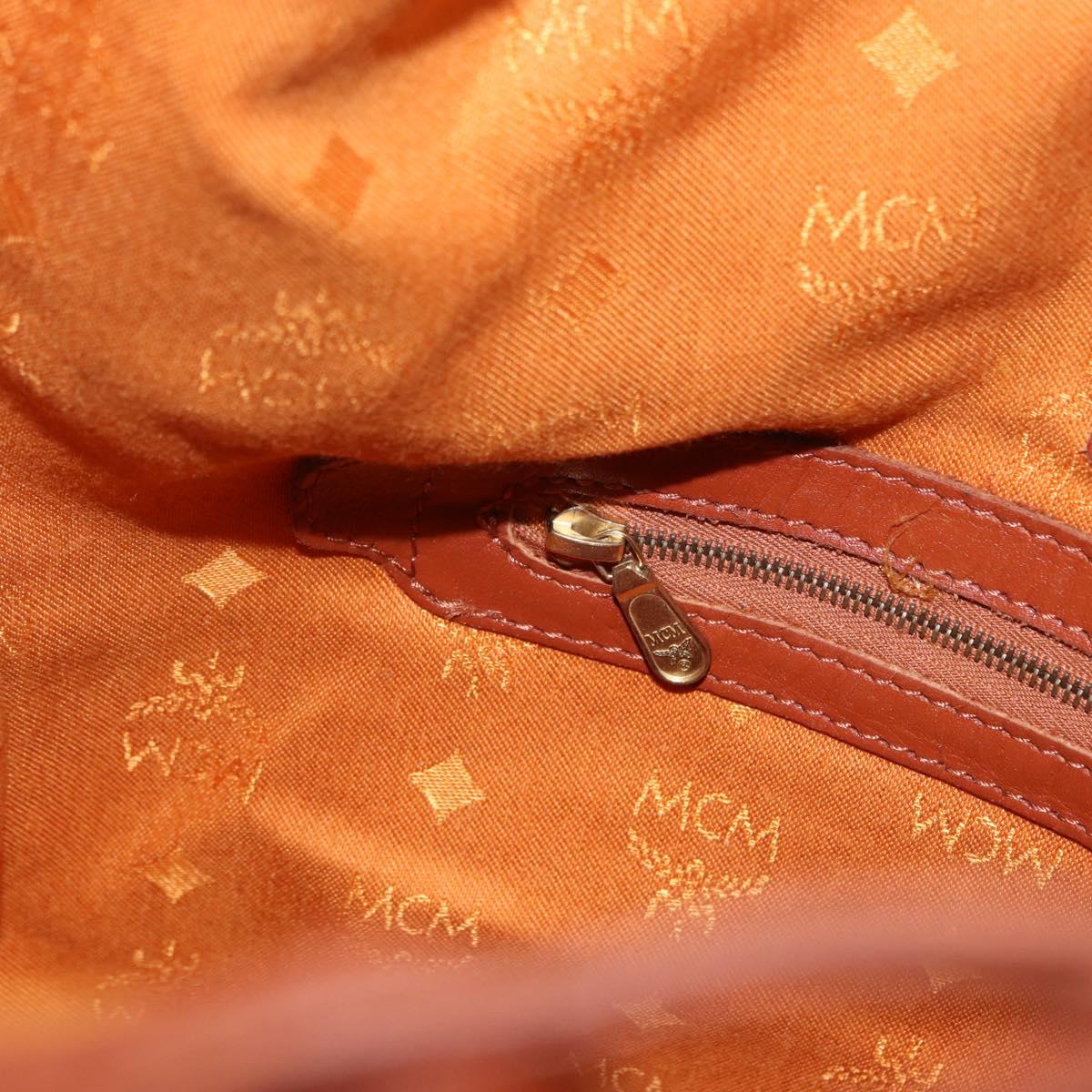 MCM Vicetos Shoulder Bag Leather Brown Gold Auth bs35784