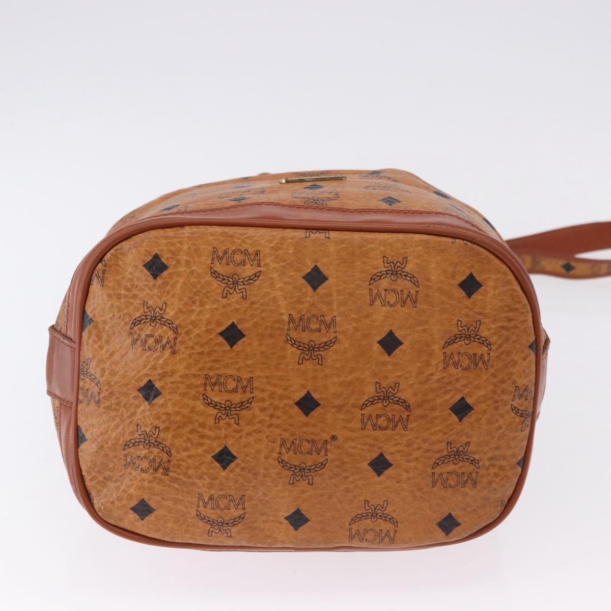 MCM Vicetos Shoulder Bag Leather Brown Gold Auth bs35784