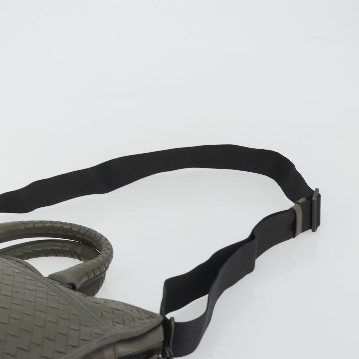BOTTEGA VENETA INTRECCIATO Business Bag Leather 2way Gray Auth bs35785