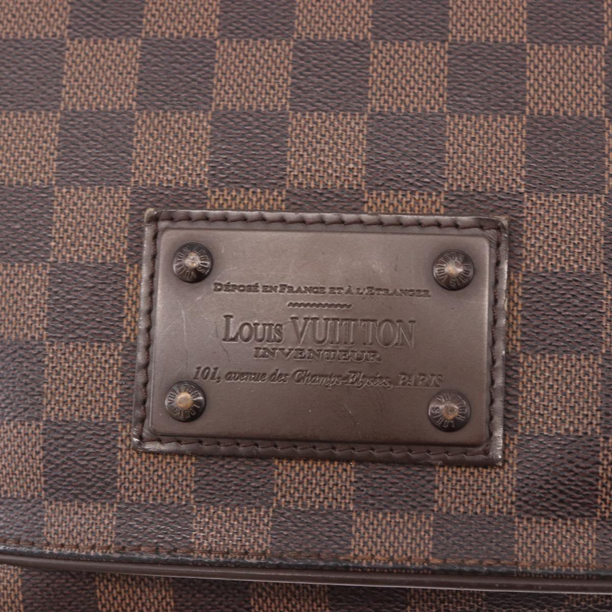 LOUIS VUITTON Damier Ebene Brooklyn MM Shoulder Bag N51211 LV Auth bs35787A
