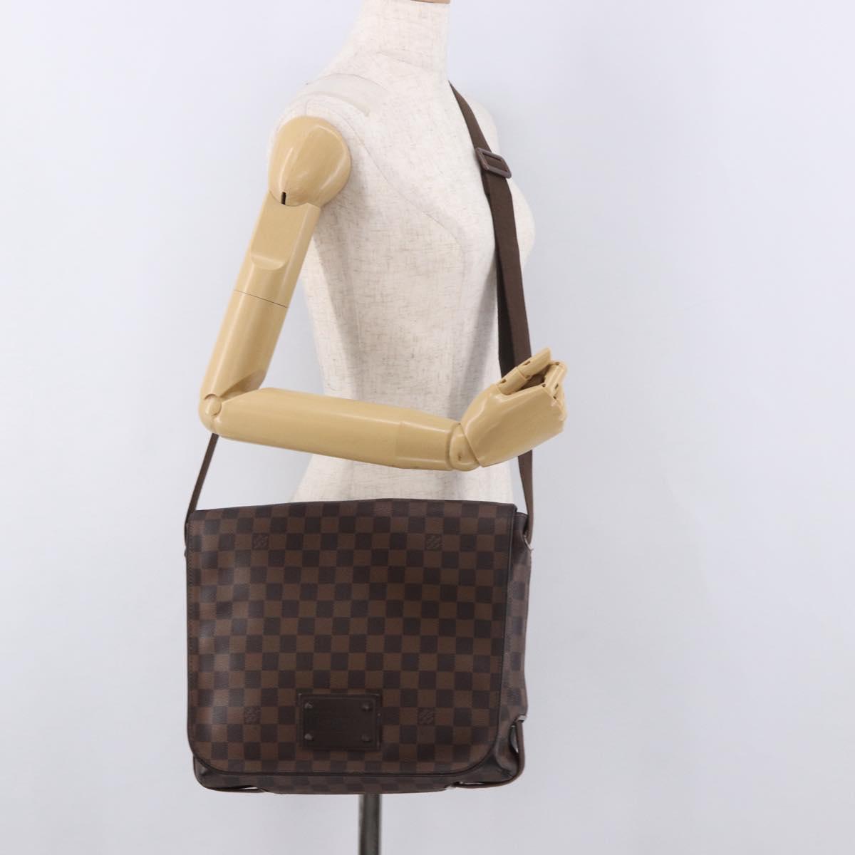 LOUIS VUITTON Damier Ebene Brooklyn MM Shoulder Bag N51211 LV Auth bs35787A