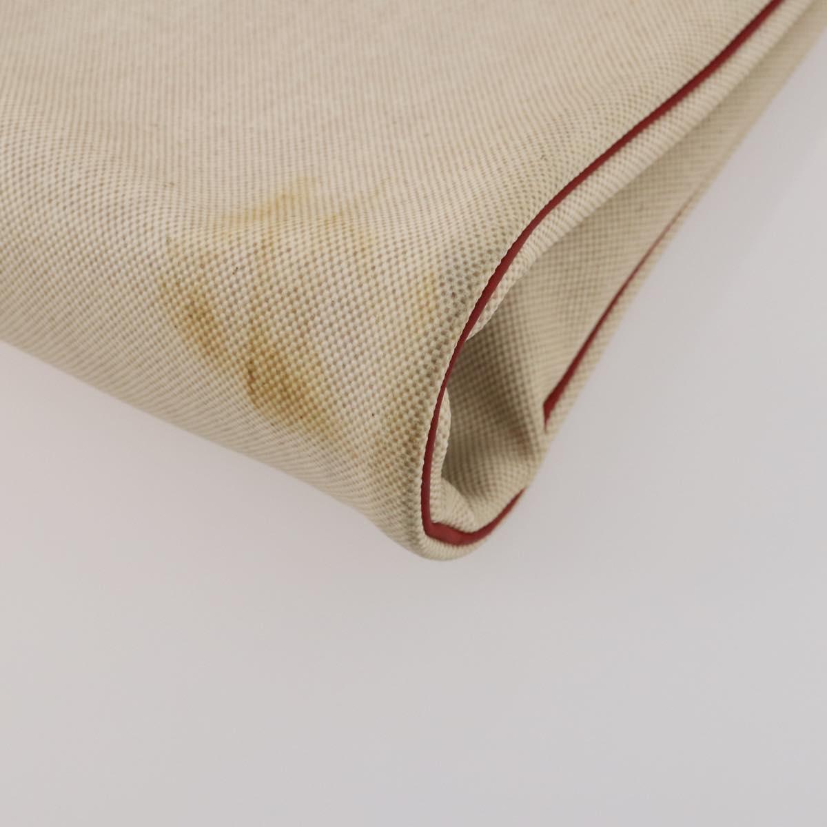 HERMES Garment Cover Canvas Leather Beige Gold Auth bs35793V