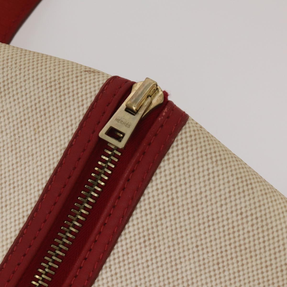 HERMES Garment Cover Canvas Leather Beige Gold Auth bs35793V