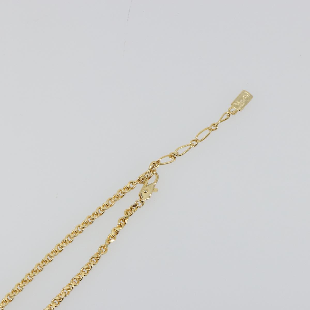 SAINT LAURENT Necklace Metal Gold Tone Auth bs35794
