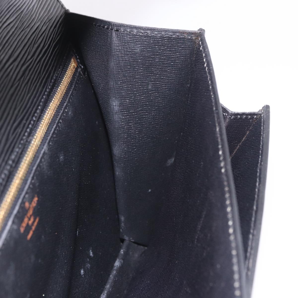 LOUIS VUITTON Epi Sellier Dragonne Clutch Bag Black M52612 LV Auth bs35798A
