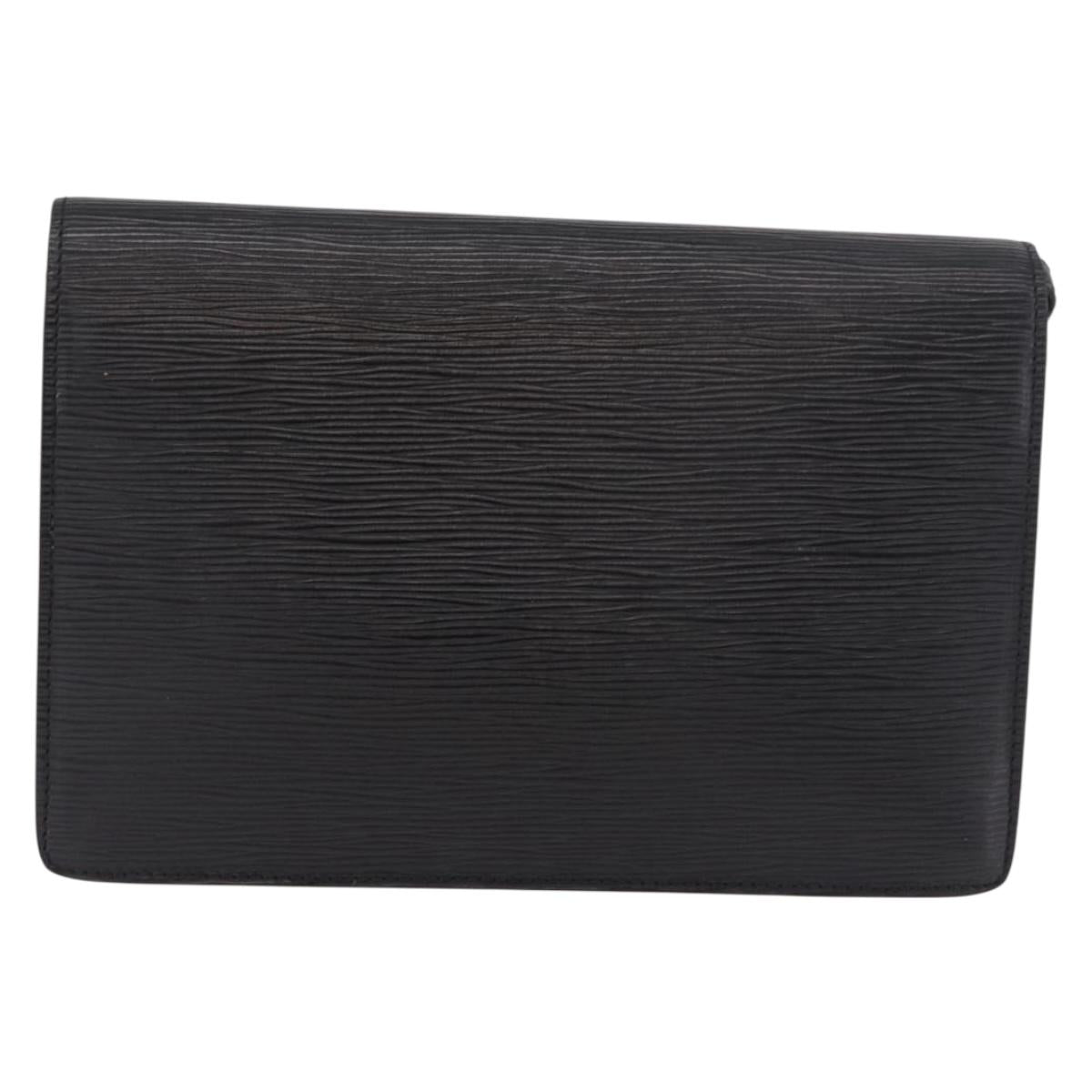 LOUIS VUITTON Epi Sellier Dragonne Clutch Bag Black M52612 LV Auth bs35798A
