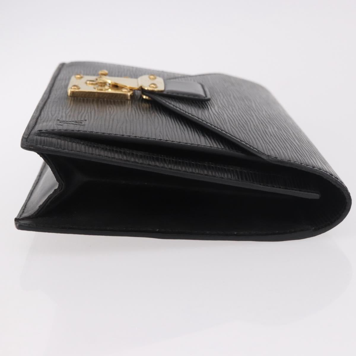 LOUIS VUITTON Epi Sellier Dragonne Clutch Bag Black M52612 LV Auth bs35798A