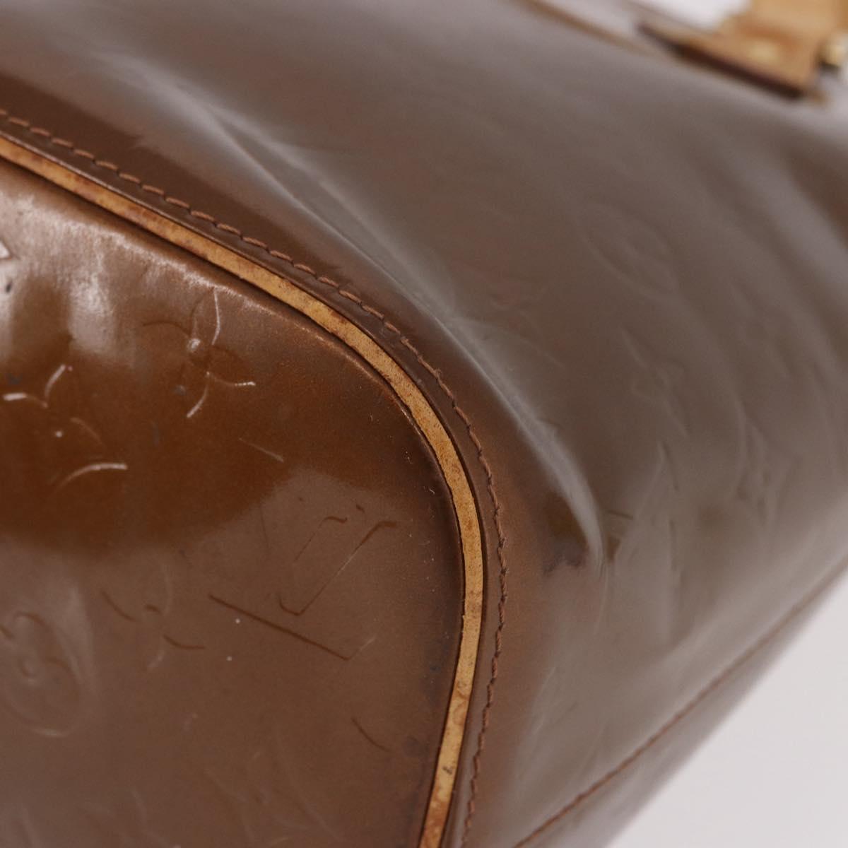 LOUIS VUITTON Monogram Vernis Houston Hand Bag Bronze M91122 LV Auth bs35800