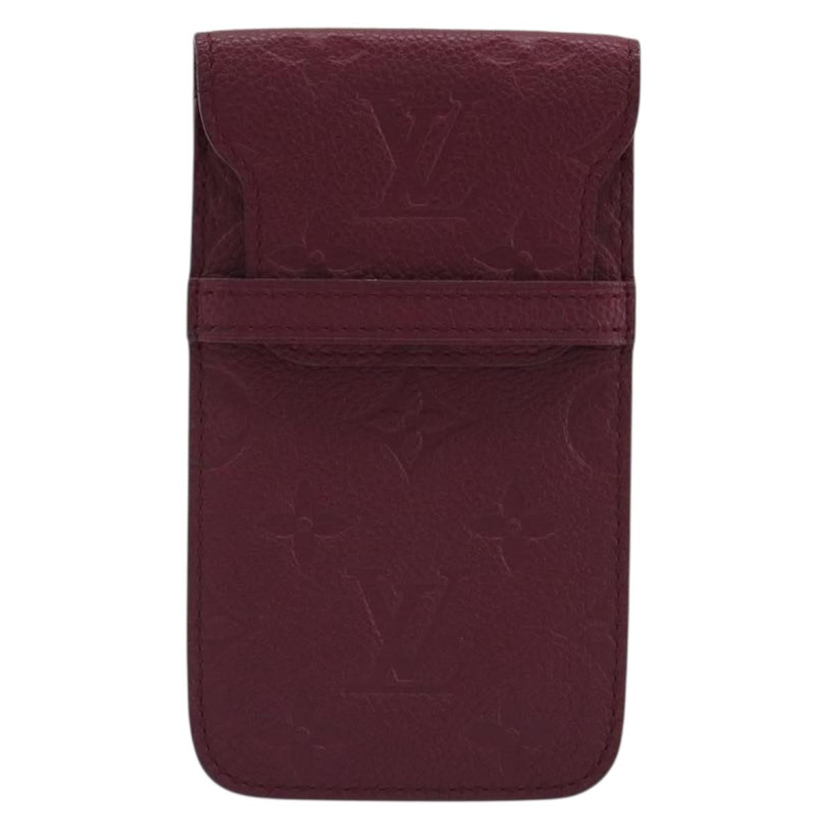 LOUIS VUITTON Monogram Empreinte Phone Soft Case Wine Red M60375 Auth bs35802V