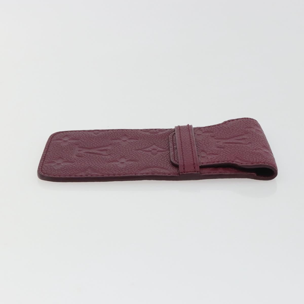 LOUIS VUITTON Monogram Empreinte Phone Soft Case Wine Red M60375 Auth bs35802V