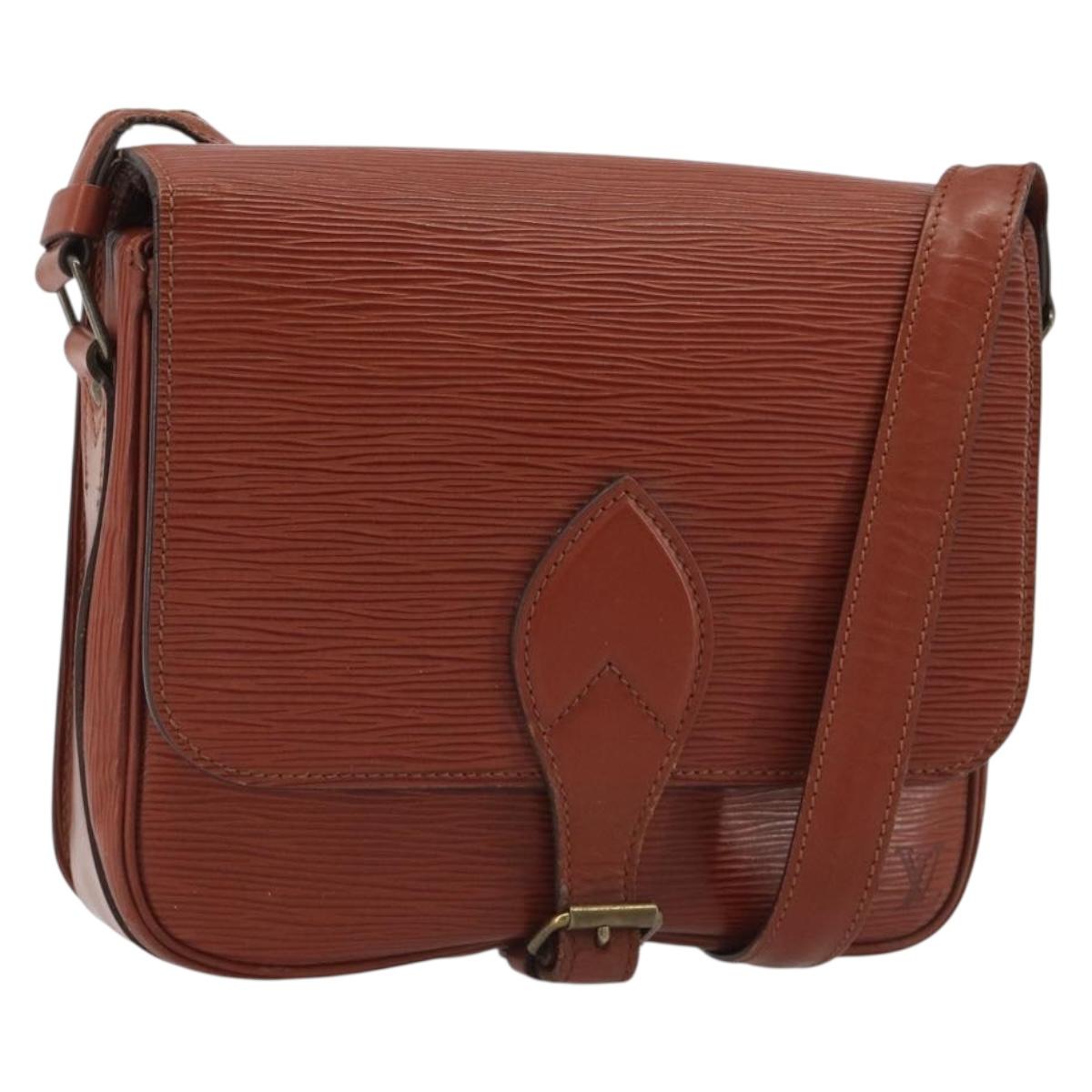 LOUIS VUITTON Epi Cartouchiere MM Shoulder Bag Brown M52243 LV Auth bs35803