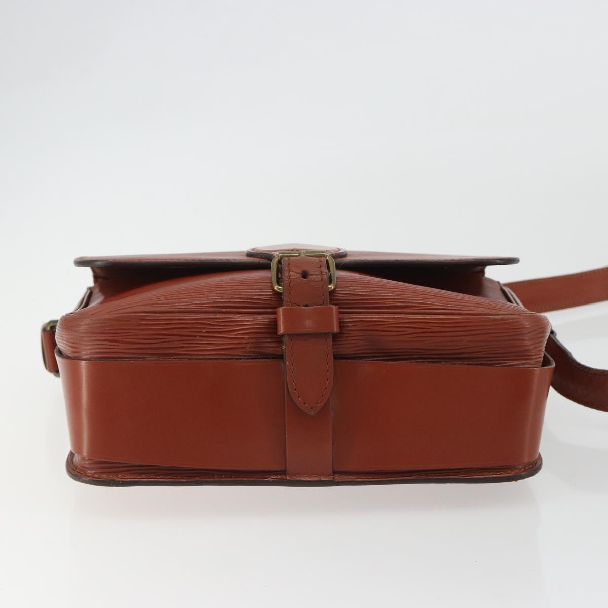 LOUIS VUITTON Epi Cartouchiere MM Shoulder Bag Brown M52243 LV Auth bs35803