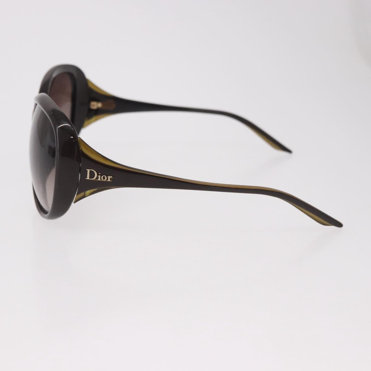 Christian Dior Sunglasses Plastic Brown Gold Auth bs35807