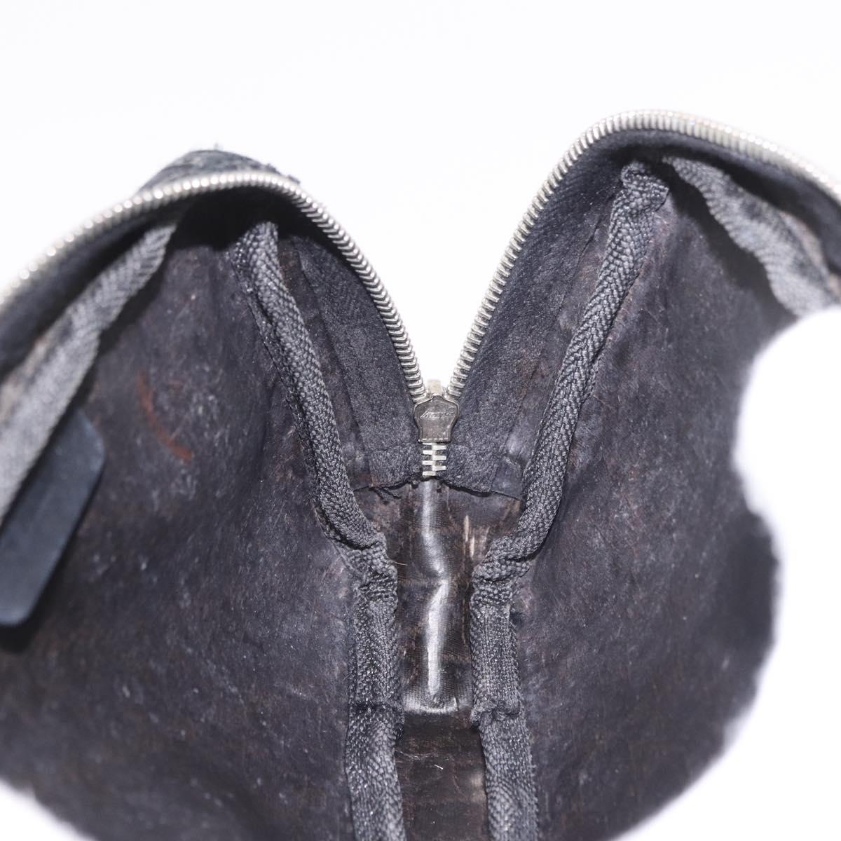 Christian Dior Pouch Trotter Canvas Black Silver Auth bs35809
