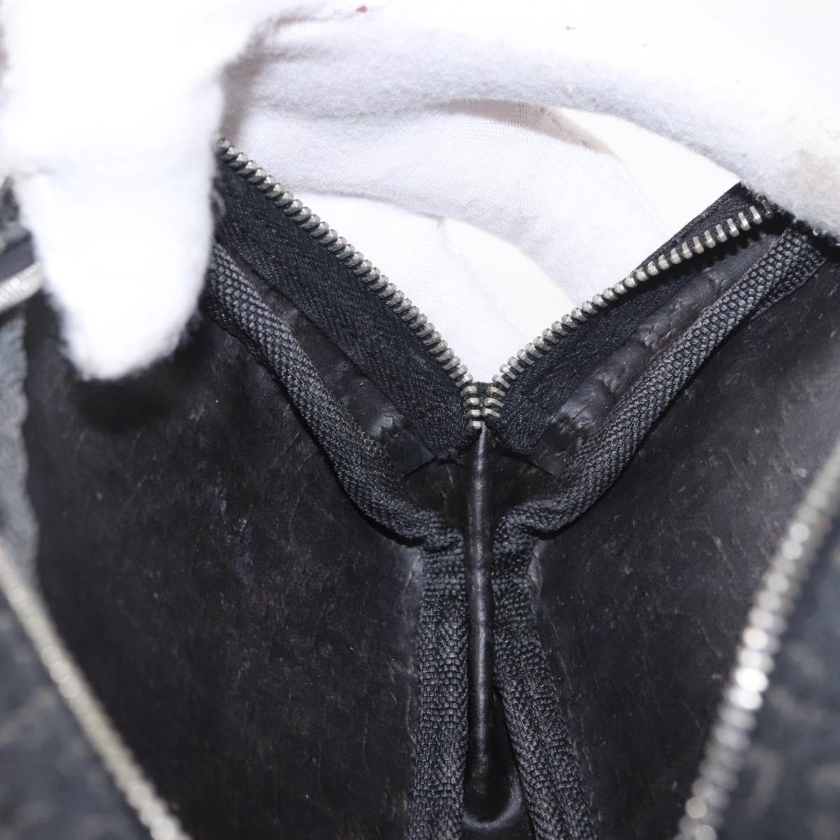 Christian Dior Pouch Trotter Canvas Black Silver Auth bs35809