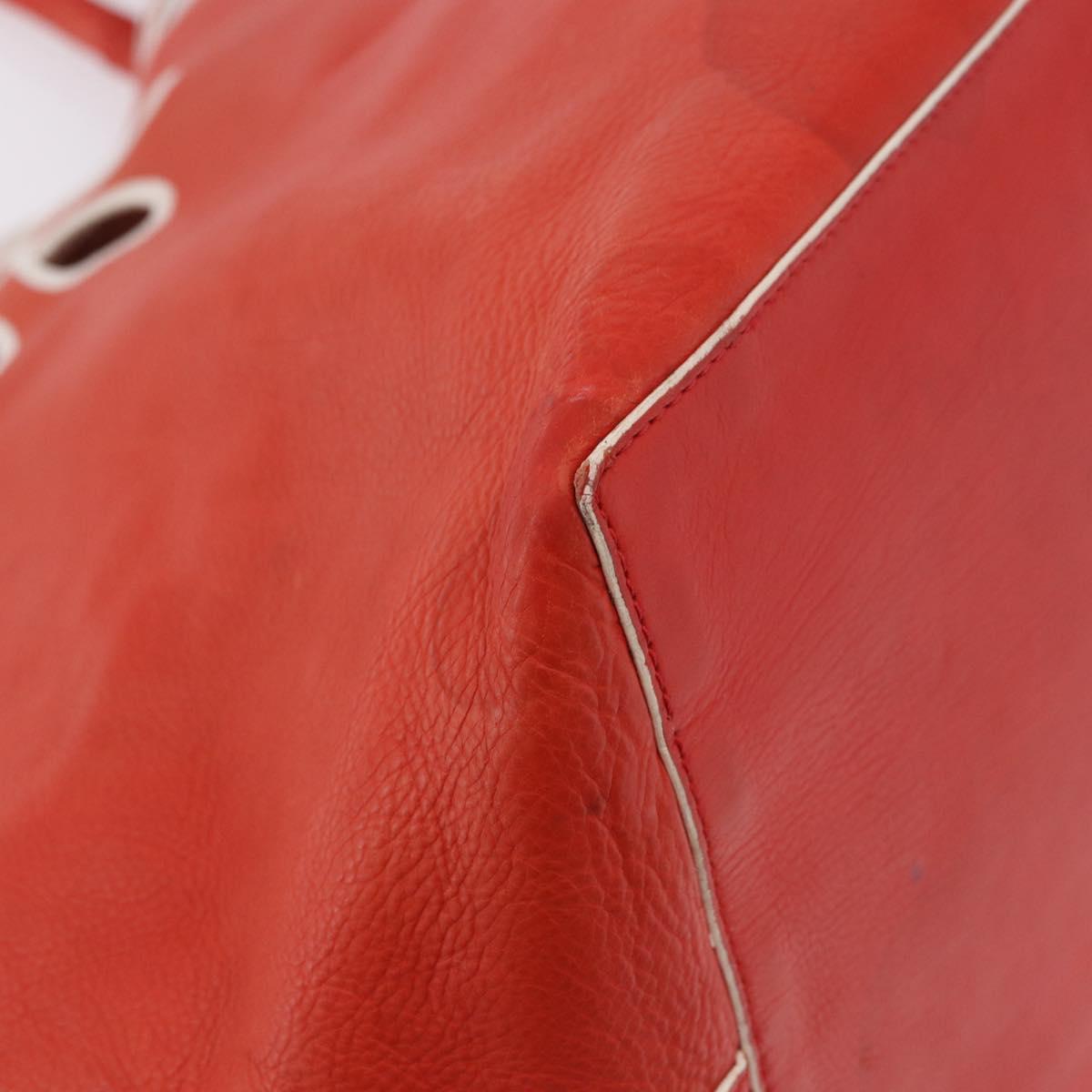 CELINE Tote Bag Leather Orange Auth bs35811A