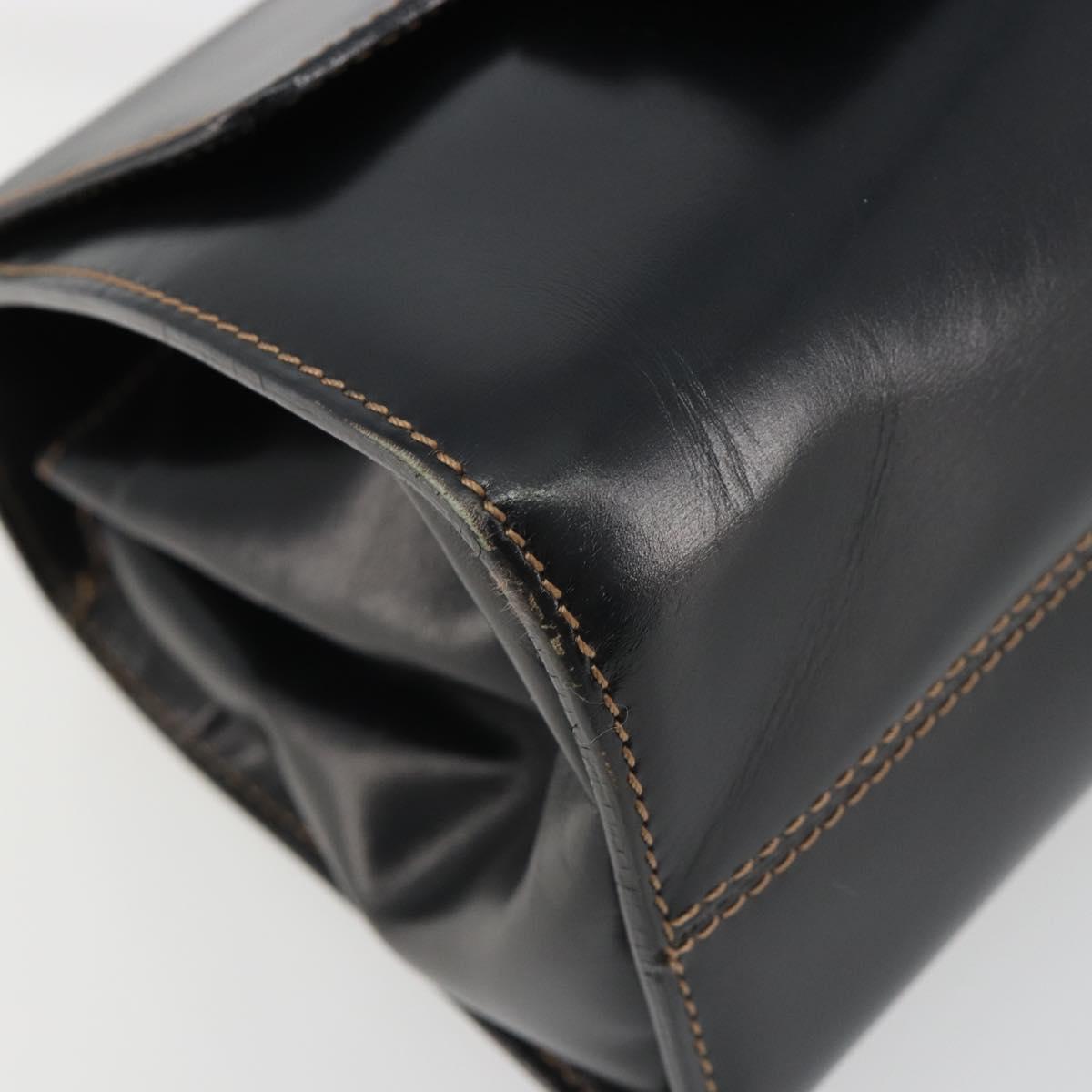 LOEWE Hand Bag Leather Black Auth bs35813A