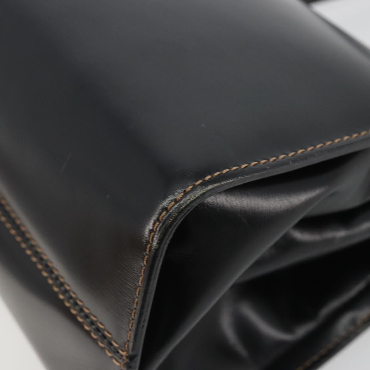 LOEWE Hand Bag Leather Black Auth bs35813A