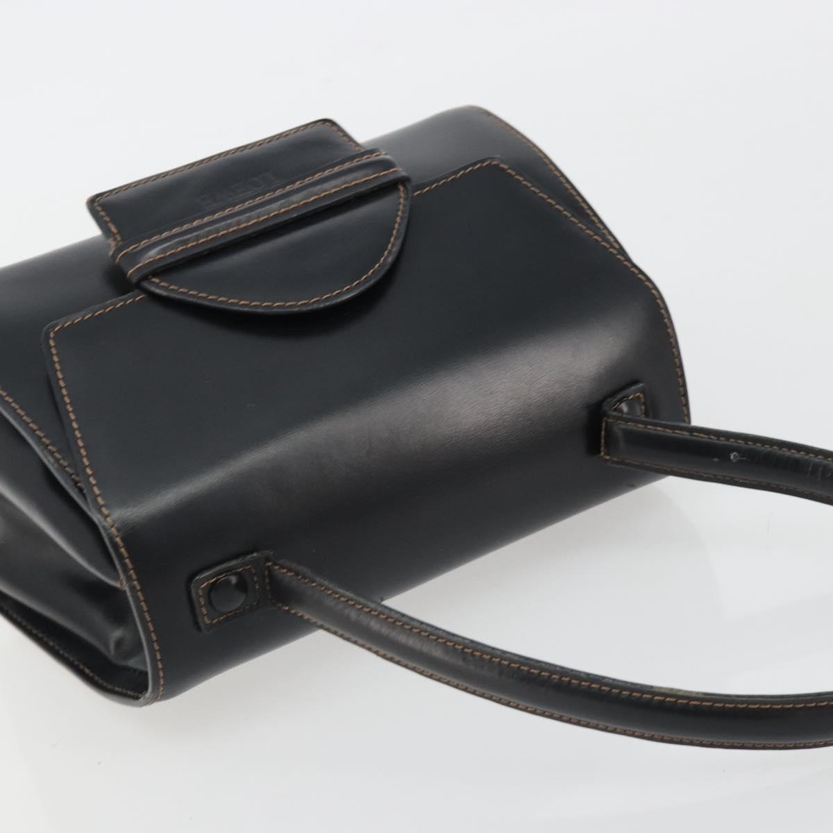 LOEWE Hand Bag Leather Black Auth bs35813A
