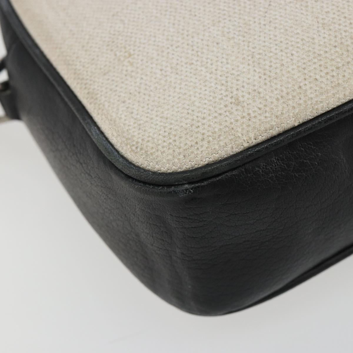 SAINT LAURENT Shoulder Bag Canvas Beige Silver 520534 Auth bs35824A