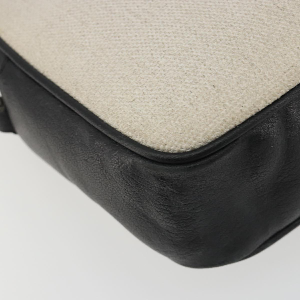 SAINT LAURENT Shoulder Bag Canvas Beige Silver 520534 Auth bs35824A