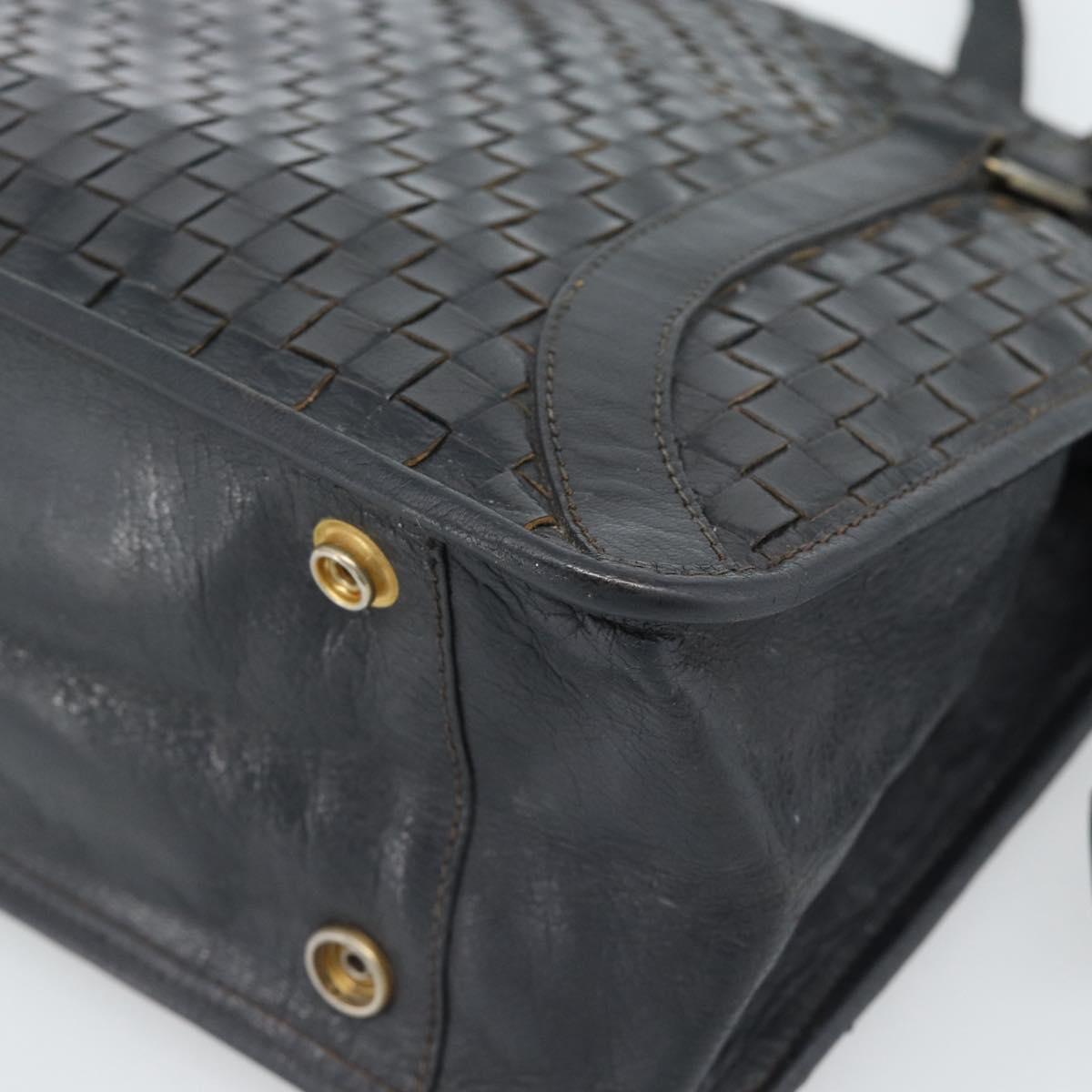 FENDI Shoulder Bag Leather Black Gold Auth bs35826