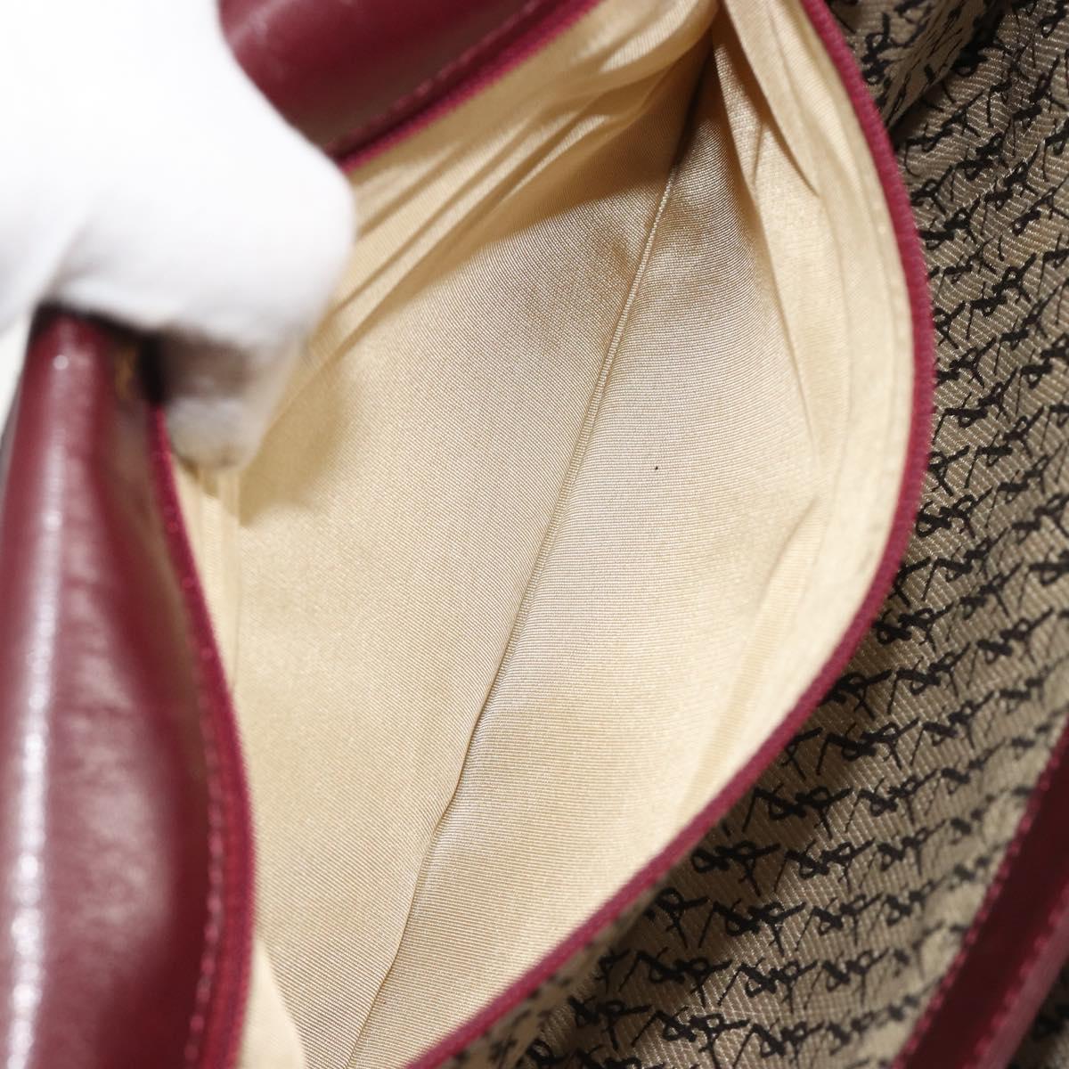 SAINT LAURENT Shoulder Bag Leather Bordeaux Auth bs35835