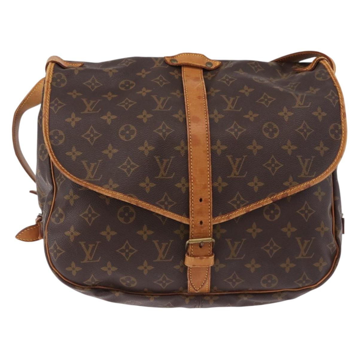 LOUIS VUITTON Monogram Saumur 35 Shoulder Bag M42254 LV Auth bs35853