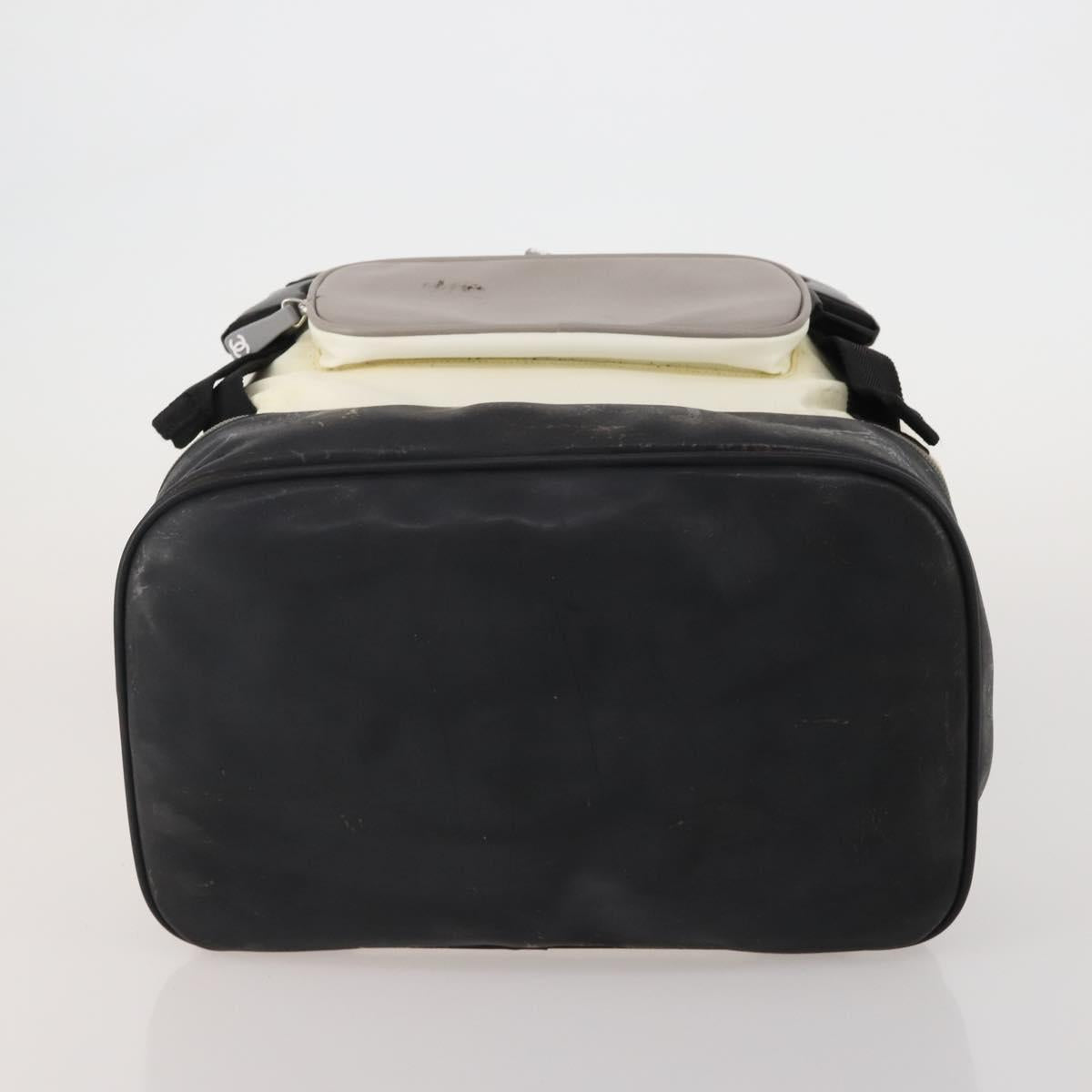 CHANEL Sports Line Backpack White Gray CC Auth bs35854