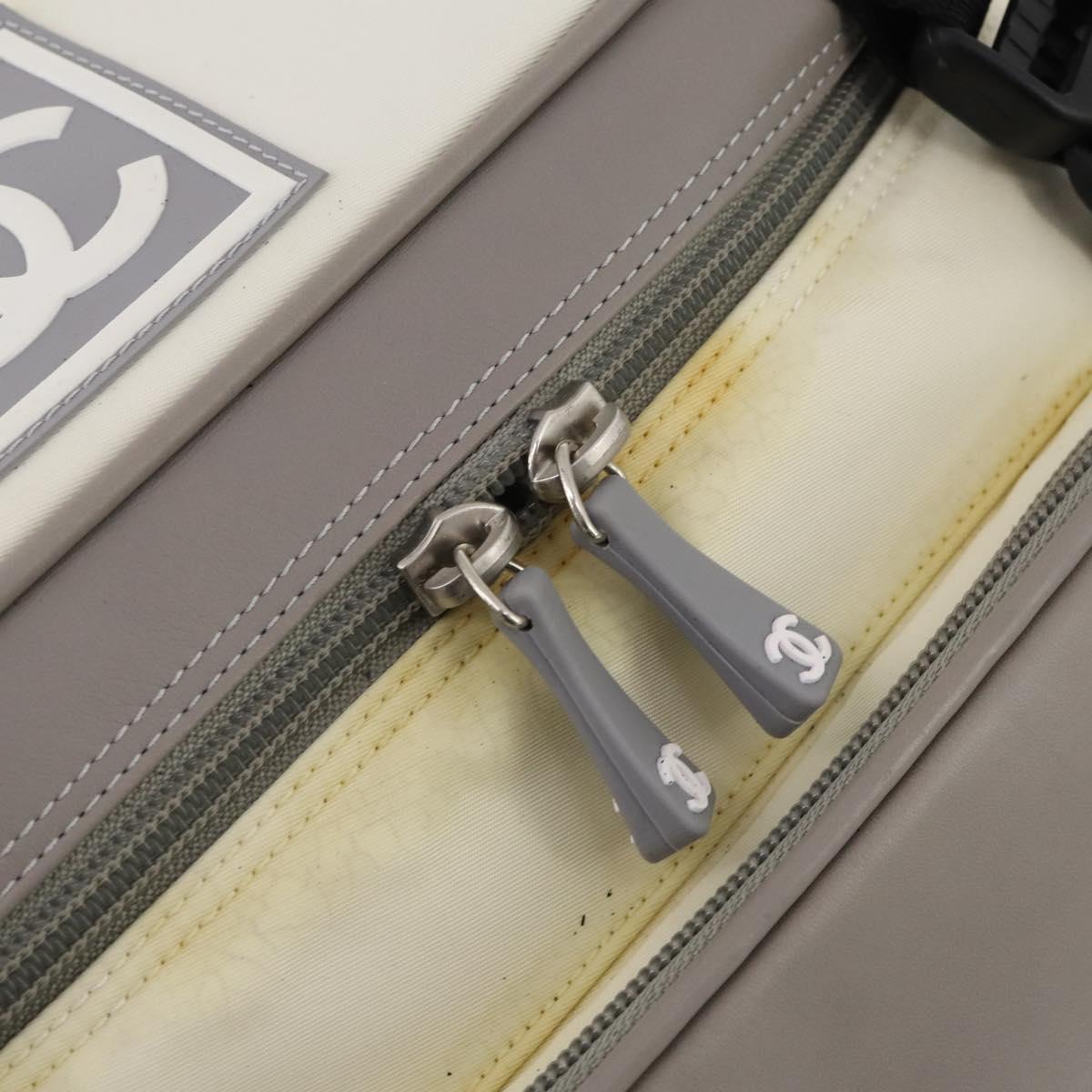 CHANEL Sports Line Backpack White Gray CC Auth bs35854