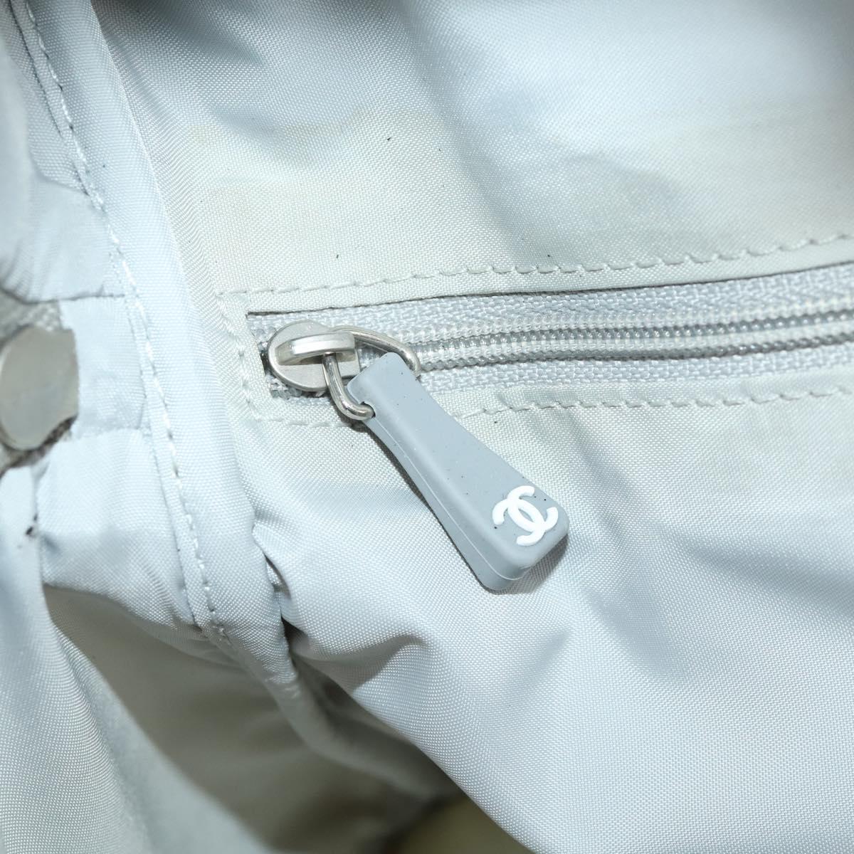 CHANEL Sports Line Backpack White Gray CC Auth bs35854
