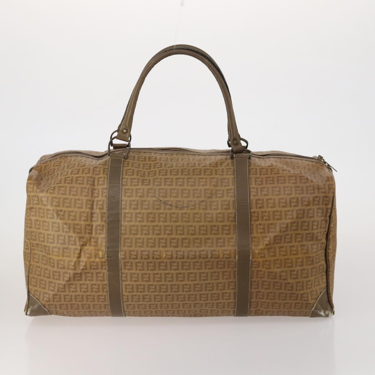 FENDI Zucca Hand Bag Canvas 3 Set Brown Auth bs35855