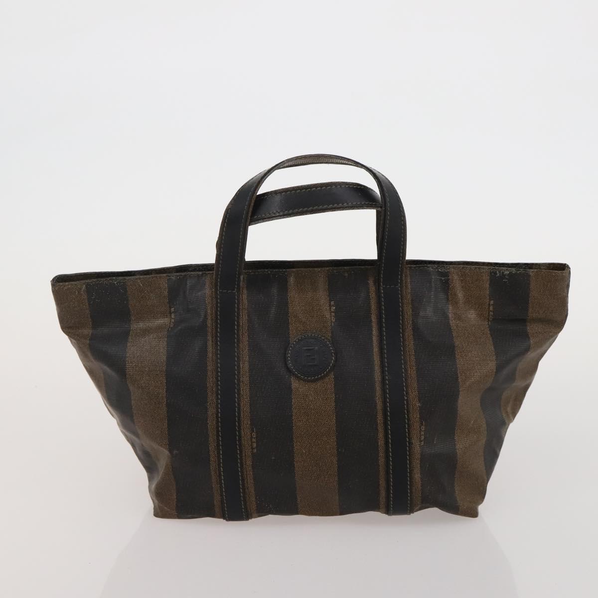FENDI Pecan Shoulder Bag PVC 2 Set Brown Black Auth bs35857