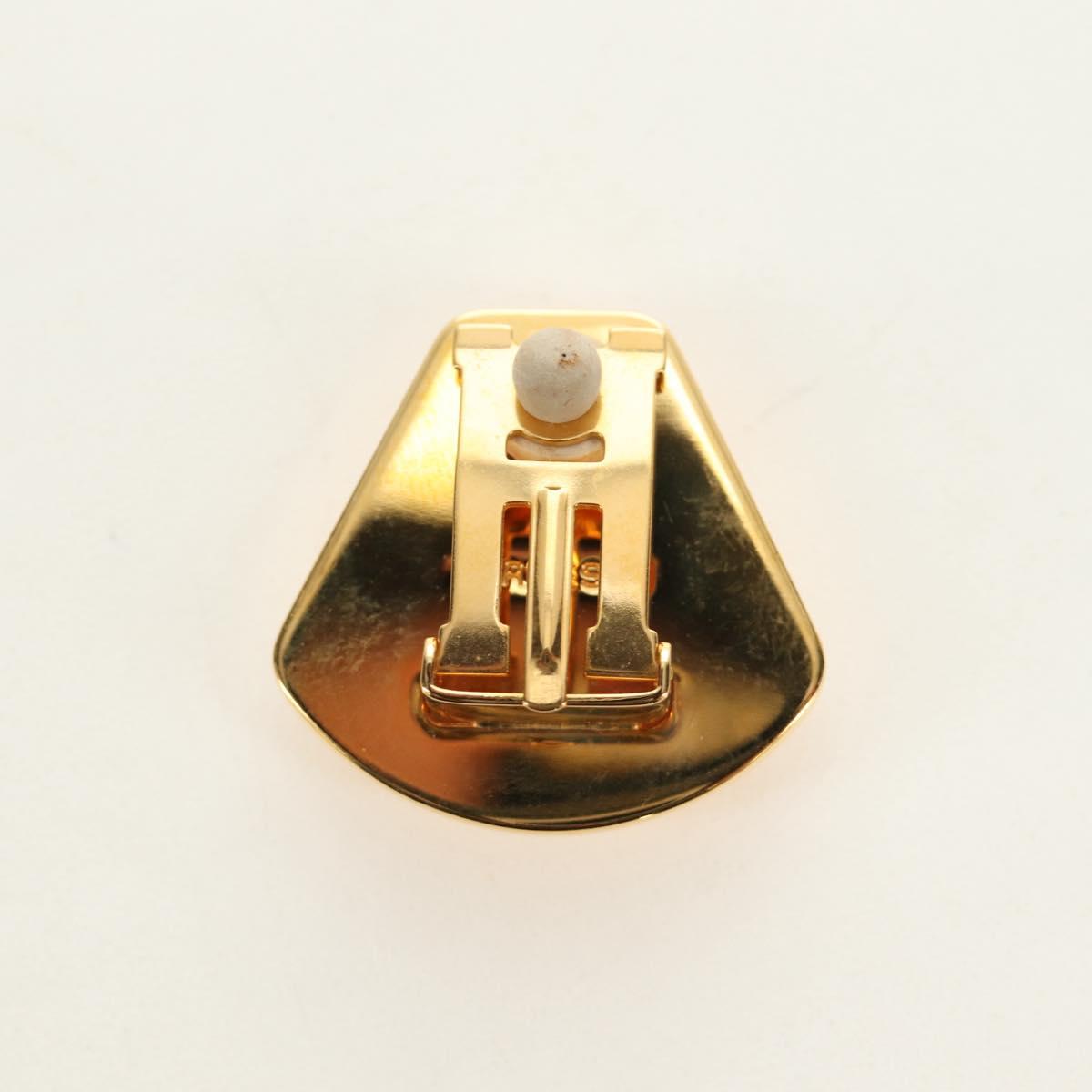 HERMES Earring Metal Gold Yellow Auth bs35859M