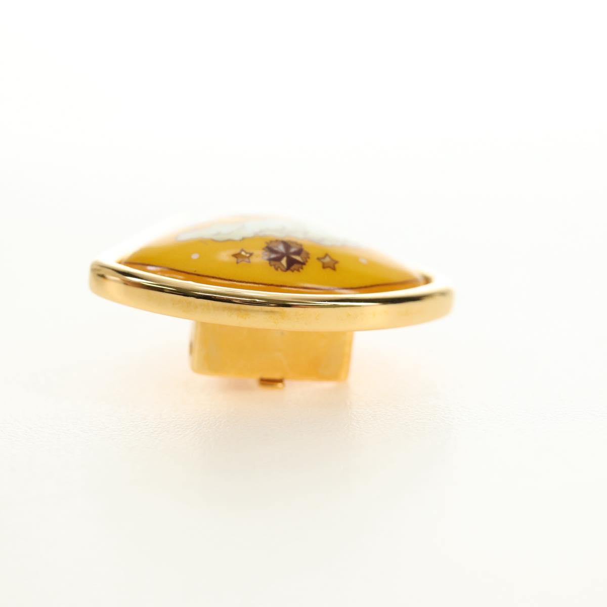 HERMES Earring Metal Gold Yellow Auth bs35859M