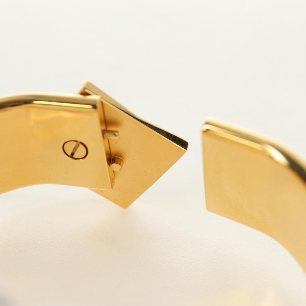 HERMES Emilel GM Bracelet Metal Cloisonne Gold Blue Auth bs35861V