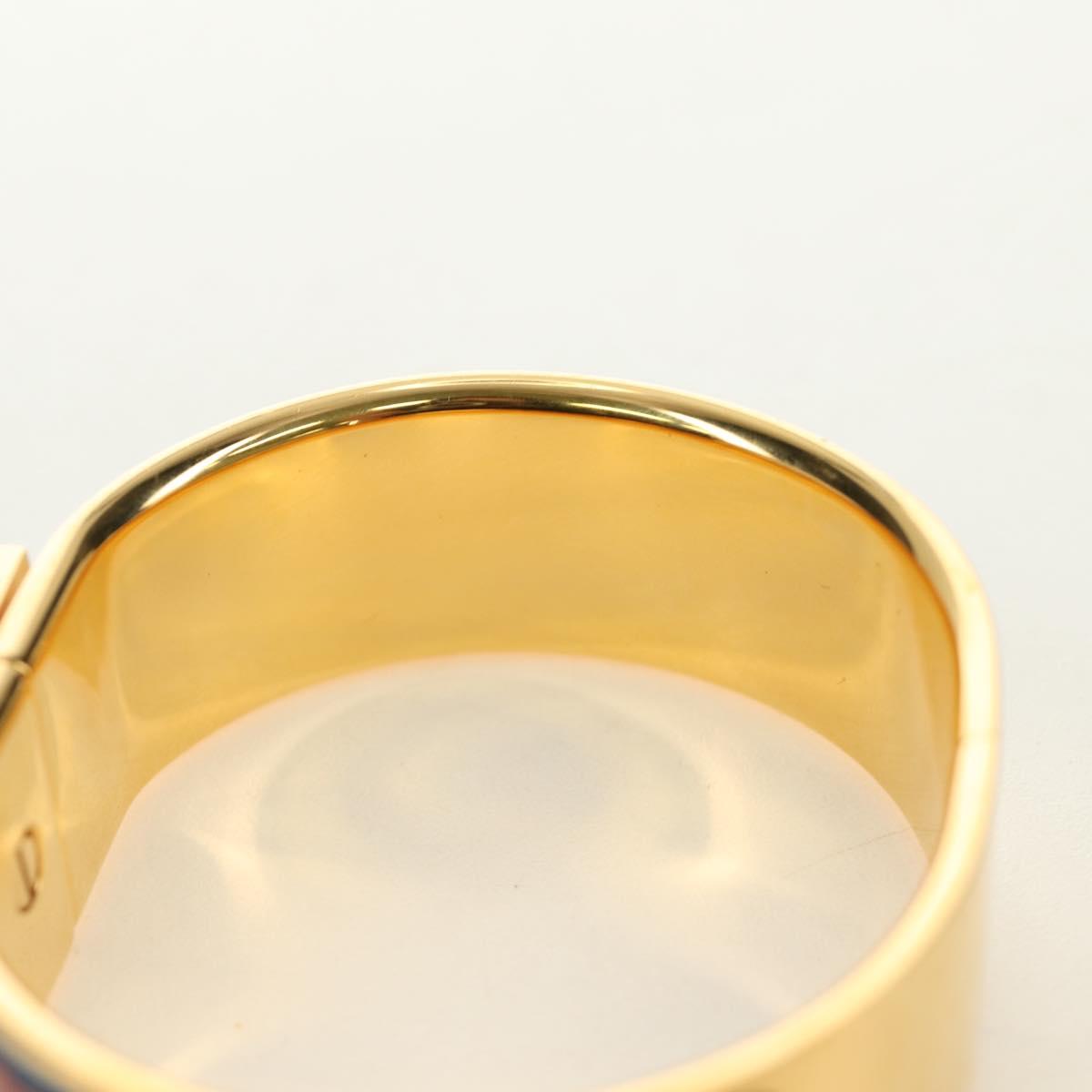 HERMES Emilel GM Bracelet Metal Cloisonne Gold Blue Auth bs35861V