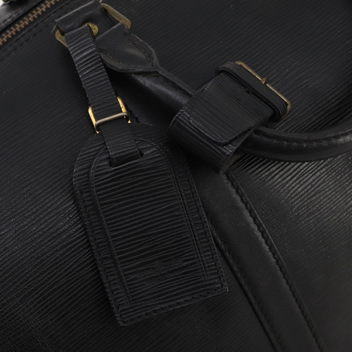 LOUIS VUITTON Epi Keepall 60 Boston Bag Noir M42942 LV Auth bs35863