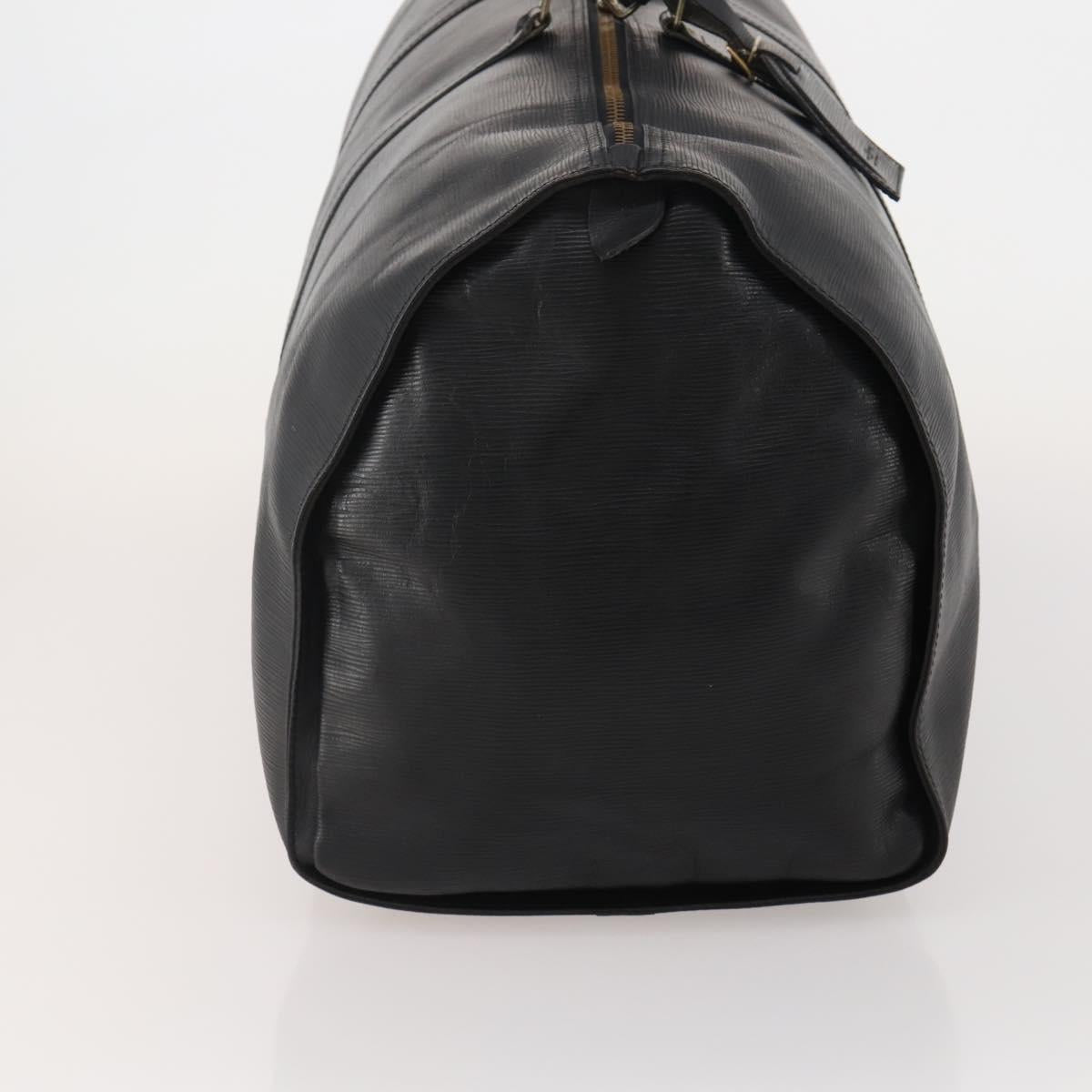 LOUIS VUITTON Epi Keepall 60 Boston Bag Noir M42942 LV Auth bs35863