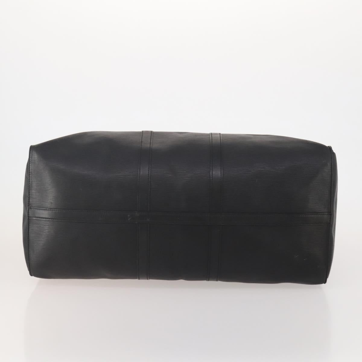 LOUIS VUITTON Epi Keepall 60 Boston Bag Noir M42942 LV Auth bs35863