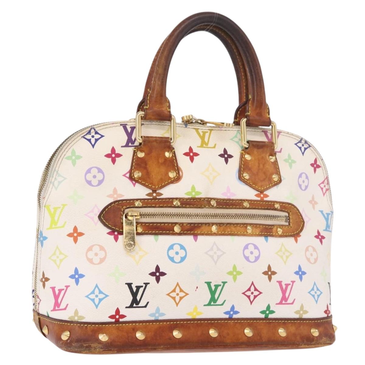 LOUIS VUITTON Monogram Multicolor Alma Hand Bag White M92647 LV Auth bs35864