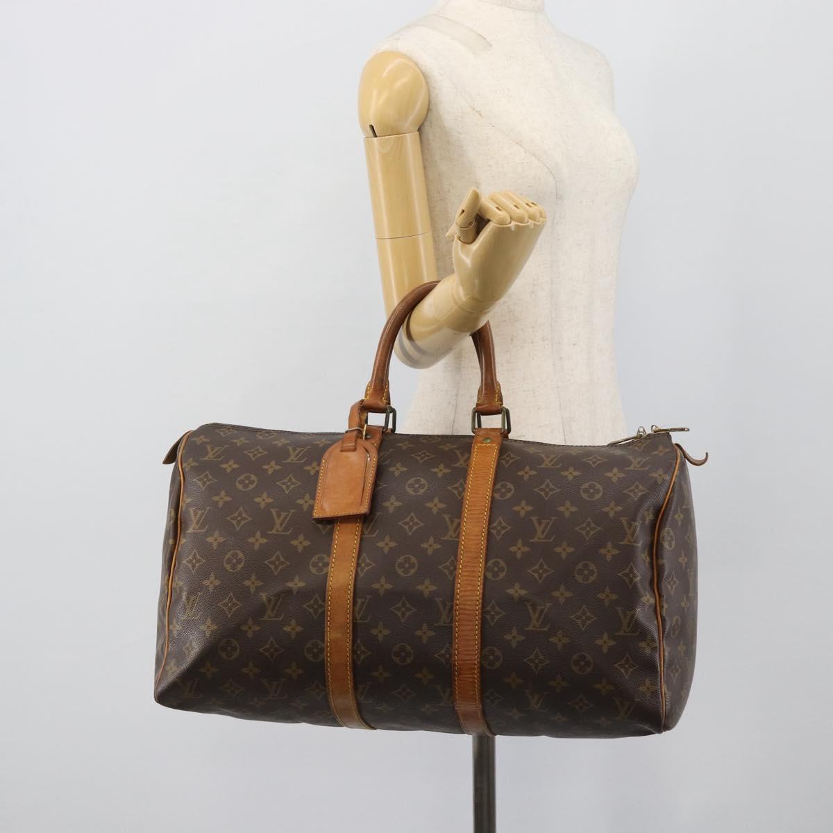 LOUIS VUITTON Monogram Keepall 50 Boston Bag M41426 LV Auth bs35866