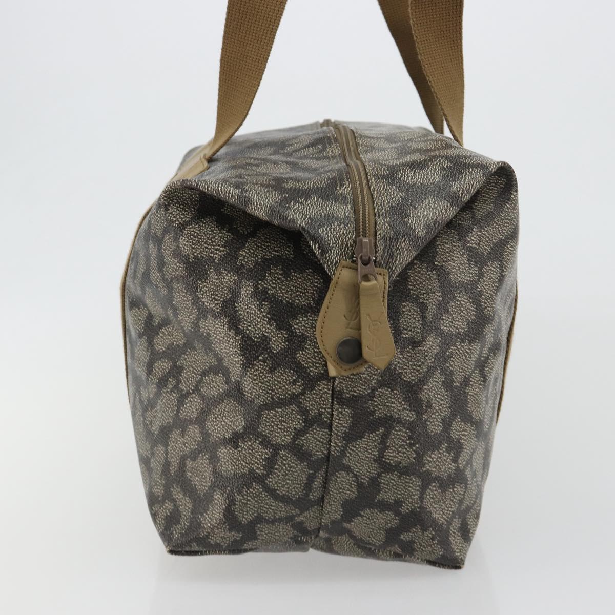 SAINT LAURENT Boston Bag PVC Black Khaki Auth bs35876