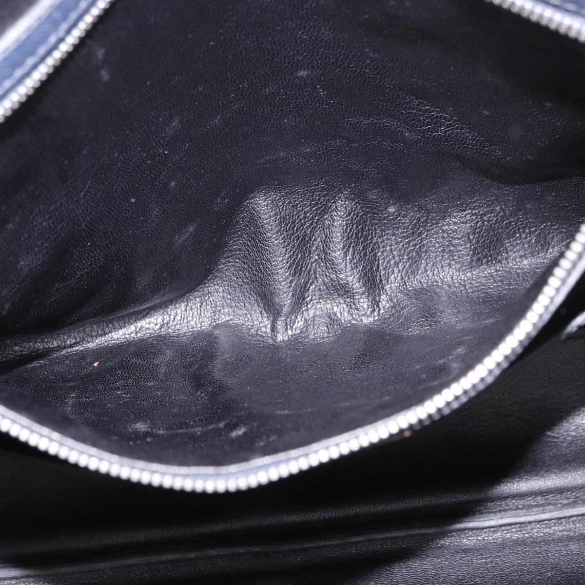 PRADA Business Bag Saffiano leather Blue Silver Auth bs35878